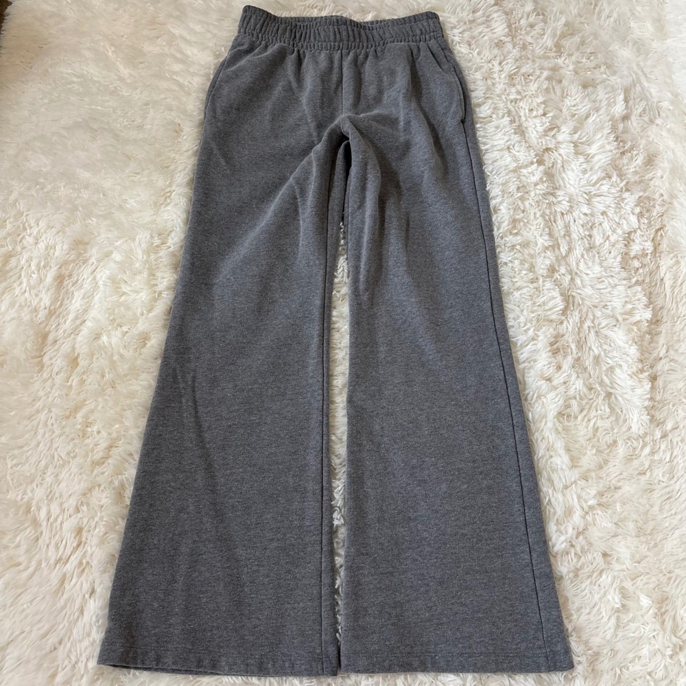 Wild Fable Gray Wide Leg Sweatpants Small Elastic Waist Flare Fleece Joggers